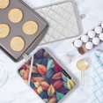 thumbnail image 5 of Yayeee Pot Holders Kitchen Heat Resistant with Pockets 7"x9.8" Cotton Oven Cooking Hot Pads, Blue Vibrant Leaves Pattern, 5 of 7