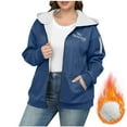 thumbnail image 3 of Otntypg Winter Warm Fleece Hoodie Jackets for Women Plus Size Thick Sherpa Lined Casual Full Zip up Long Sleeve Hooded Pullover Sweatshirts Trendy Oversized Outwear Coat with Pockets XXXXXL, 3 of 5