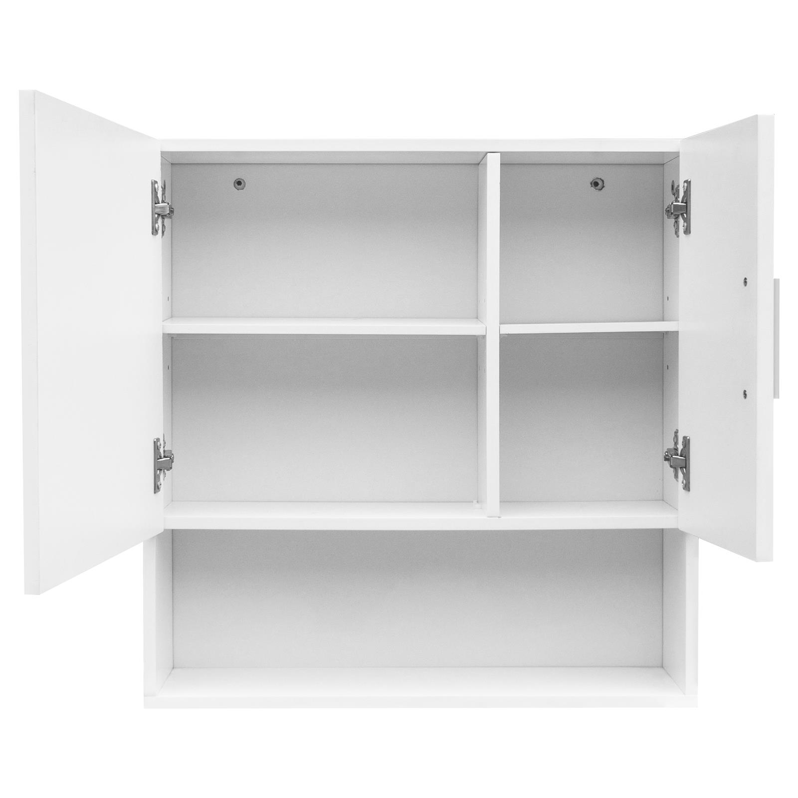 GoDecor Wall Storage Cabinet with mirror Doors and Shelf, Mirrored Wall Mounted Medicine Cabinet for Bathroom, White - image 3 of 5