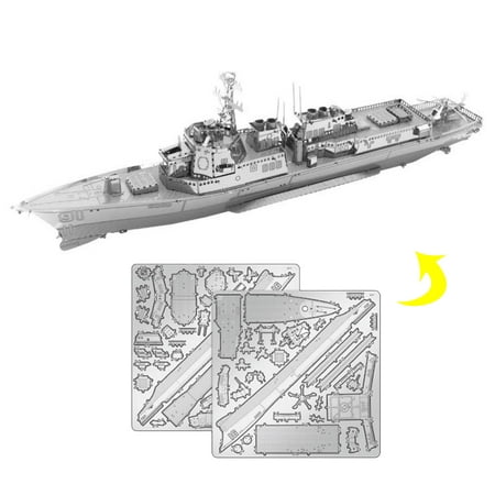 Unique Burke Class Destroyer DIY Metal Model Kit for Home Decor & Gift Giving, Functional & Beautifully Designed
