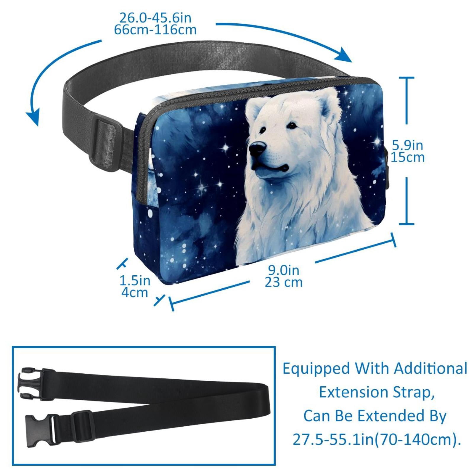 Starry sky polar bear Adjustable Lightweight Waist Bag Crossbody Fanny Pack with Extension Strap for Men and Women