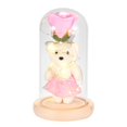thumbnail image 3 of Adorno De Oso Rosa Led Con Cubierta De Vidrio, Adornos De Flores Inmortales De Simulación Para Regalo De Cumpleaños Del Día De San Valentín Yuarrent HA027175-03, 3 of 7