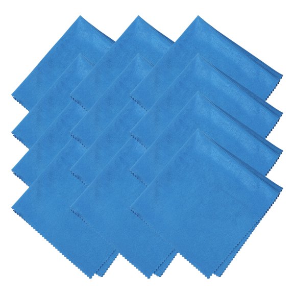 Uxcell 12 Pcs Microfiber Cleaning Cloth for Glasses, 8 x 8 Inch Eyeglass Cleaning Cloth for Electronics Lenses, Sapphire Blue