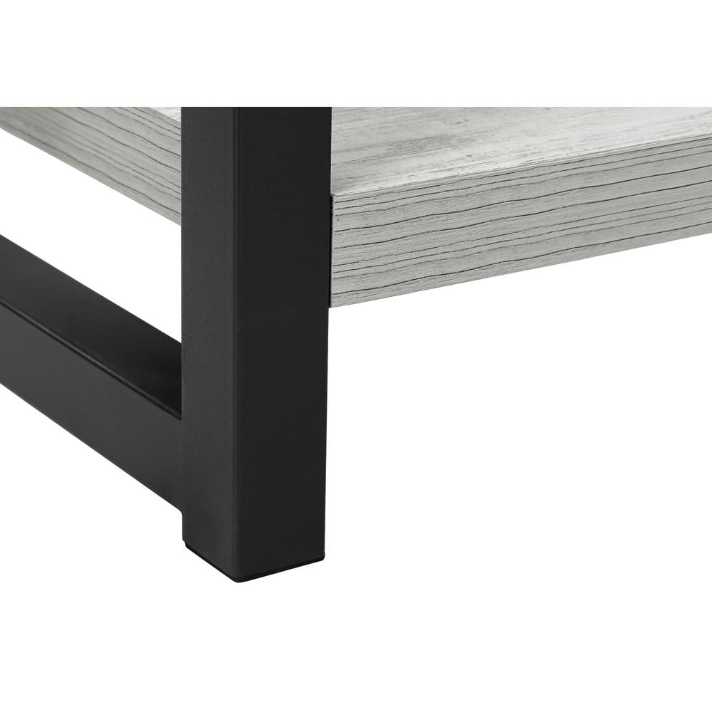 Accent Table Side End Narrow Small 2 Tier Bedroom Metal Grey
