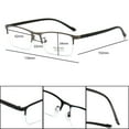 thumbnail image 2 of Blue Light Blocking Flexible Reading Glasses 4.00 for Men, Black Business Lightweight Retro Half Rim Metal Readers +4.00, 2 of 5