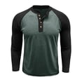 thumbnail image 4 of Nafuu Males T Shirts Multicolor Henley Long Sleeve Soft Blend Tee For Casual Wear And Layering Comfort Comfort Home Classic Tees Men, 4 of 7