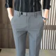 thumbnail image 5 of Pantalones de verano para hombre, pantalones de traje negros rectos para hombre, 9 pantalones cortos, ropa de trabajo, sastrería elegante, ropa clásica, oferta barata hasta 2024, 5 of 5