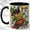 Black, variant on Tropical Birds Coffee Mug, Parrot Toucan Mug, Ceramic 11 oz