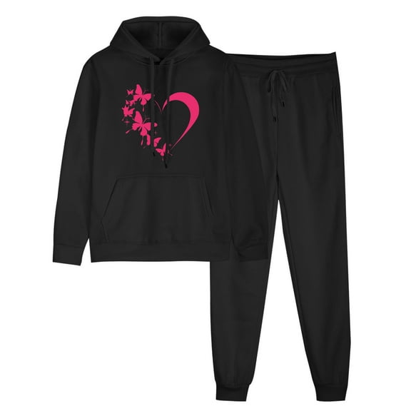 Black_Friday Clearance Plus Size Womens Clothes Clearance Fayshow0 Outfits Women'S Sports Tracksuits Long Sleeve Pullover Hoodies Sweatshirt Loose Coat and Sweatpants Fall Winter Suit
