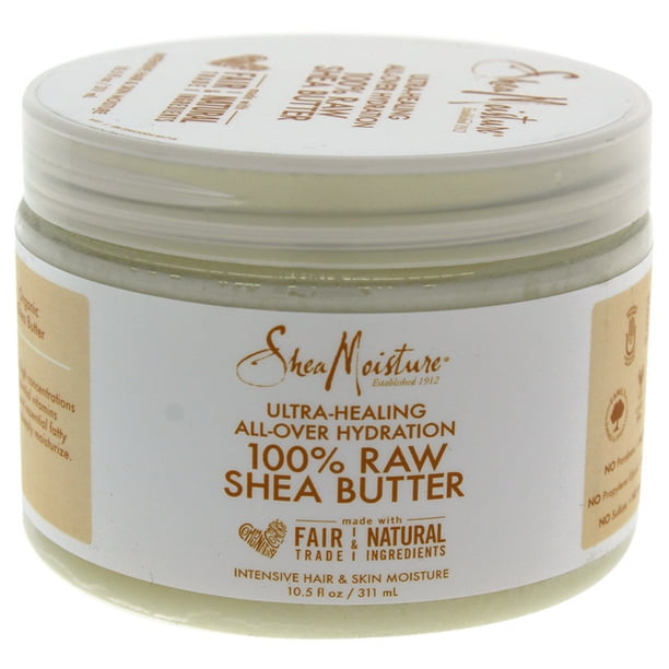 100% Beurre de Karité Brut Cheveux et Hydratation de la Peau par Shea Moisture pour Unisexe - 10,5 oz d'Huile