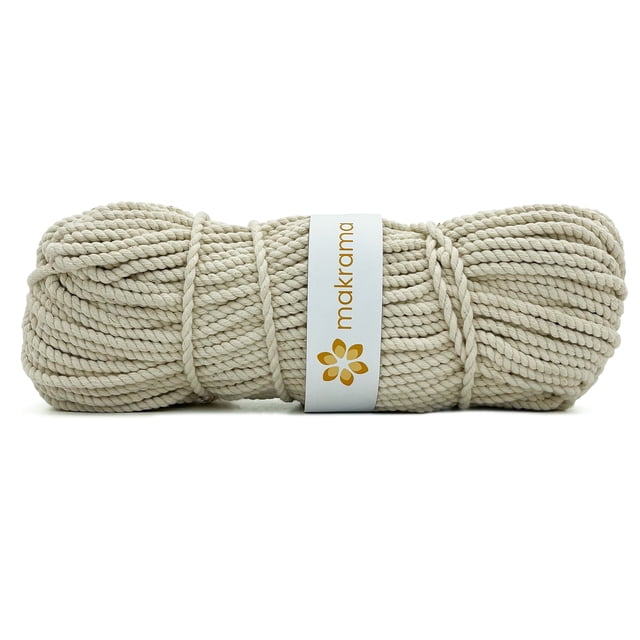 Cuerda de Algodón Makrama Hilo Cordón Macramé 4mm Crudo 1kg