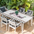 thumbnail image 2 of Spring Flowers Table Cloths for 6 Foot Rectangle Tables, Farmhouse Watercolor Black Plaid Wood Grain Patio Waterproof Elastic Fitted Tablecloths, Washable Rectangular Table Cover for Camping, 2 of 8