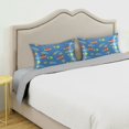 thumbnail image 3 of Yayeee Pillowcase King Size Set of 2 Satin Wrinkle Resistant Envelope Pillow Case, Blue Cartoon Galaxy, 3 of 8