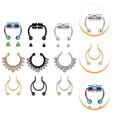 thumbnail image 3 of 9pcs Stainless Steel Rhinestone Nose Rings Nose Cuffs Fake Nose Jewelry, 3 of 8