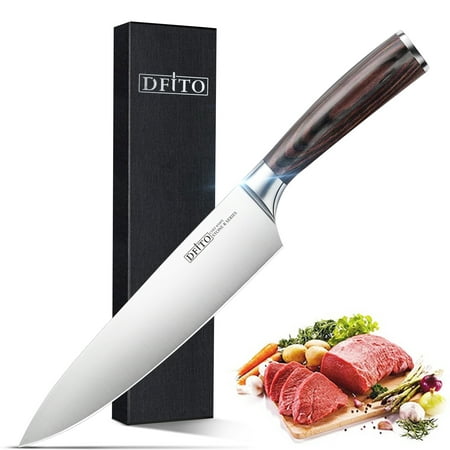 

Kitchen Chef Knife Cooking Knife Carbon Stainless Steel Kitchen Knife with Sheath and Ergonomic Handle - Chopping Knife for Professional Use with GIFT BOX(8 Inch)