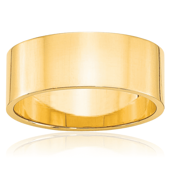 10K Solid Yellow Gold 8mm Plain Classic Wedding Band Ring