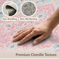 thumbnail image 6 of ODIKA 4'x6' Pink Lattice Boho Center Scroll Trellis Border Damask Vintage Washable Area Rug None for Bedroom, Reading Nook, Pet Friendly & Non-Shedding, 6 of 7