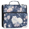 thumbnail image 2 of YAZAOO Zipper Binder trapper keeper Documents Organized Design Whimsical Floral Cats Printed, 2 of 8