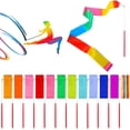 thumbnail image 4 of 24 Pieces Dance Ribbons Streamers Rhythmic Gymnastics Ribbon Wands Artistic Dancing, Baton Twirling, 24 Colors, 4 of 7