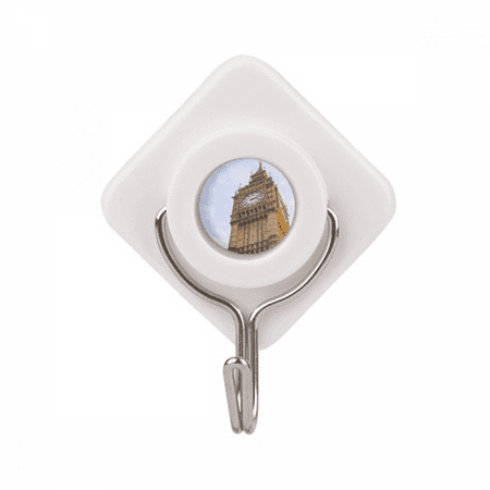 

Big Ben Blue Sky White Clouds Adhesive Wall Hooks Hanging Self Sticky