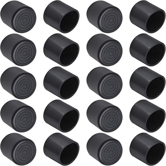 LAMIRO 50 Pcs Black Non-Slip Leg Tips Caps,Chair and Table Leg Covers Floor Protectors,Round Chair Leg Caps for Furniture