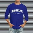 thumbnail image 2 of T-Shirts pour Hommes Manches 3/4 Col Ras du Cou Confortable Coupe Dégradé Bleu Haut d'Automne Taille TTTG, 2 of 4