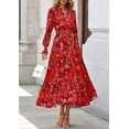 thumbnail image 3 of PRETTYGARDEN Women's Floral Maxi Dress Spring Long Sleeve V Neck Casual A Line Long Flowy Boho Party Dresses, 3 of 7