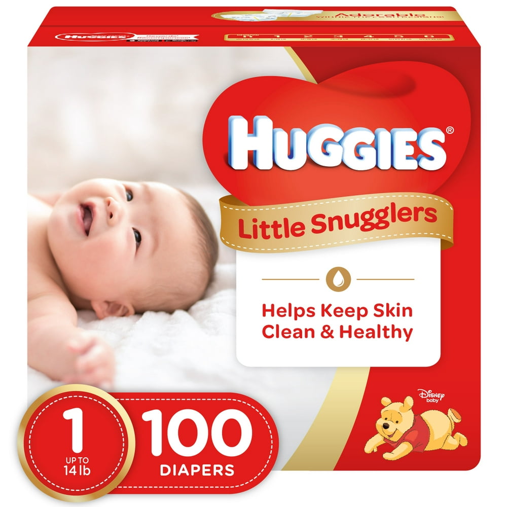 HUGGIES Little Snugglers Diapers, Size 1, 100 Count
