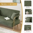 thumbnail image 3 of Wiilayok 58.6" Loveseat Sofa,Modern Corduroy Loveseat Sofa Couch with Gold Metal Legs&2 Pillows,Thick Padded 2 Seater Sofa for Living Room Apartment,Small Spaces,Dark Green, 3 of 9