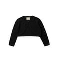 thumbnail image 3 of Aislor Kids Girls Bowknot Knitted Bolero Cardigan Single Button Closure Sweater Black 10, 3 of 7