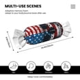thumbnail image 3 of Salouo American Flag Skull Pattern Cute Bolster Pillow,Cylindrical Pillow Long Pillow for Bed Round Side Pillow for Knee/Leg/Neck ,- Length 24.4" x 9.8" Diameter, 3 of 8