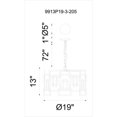 thumbnail image 3 of CWI Lighting Litani 3 Light Down Chandelier With Brown Finish, 3 of 4