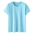 thumbnail image 4 of bnaln Womens Summer Tops Casual Dressy Basic T Shirts Loose Fit Crewneck Short Sleeve Tees Shirts Plus Szie Pullover Blouse Loose Fit Jumpers Vacation Trendy Shirts Comfy Tunic Clothes, 4 of 5