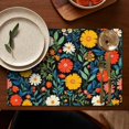 thumbnail image 4 of Pioneer Flower Floral Print Pattern Summer Placemats Table Placemats Set Of 6-Linen Kitchen Washable Placemats Table Mats 12x18 Inch Non-Slip Heat Resistant, 4 of 5