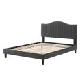 thumbnail image 3 of Tufted Platform Bed Frame, Full Size, Velvet, Dark Grey Gray, Modern Contemporary Urban Design, Bedroom Master Guest Suite, 3 of 10