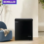 DEMULLER 4.0 Cu.ft Deep Freezer Top Open Door Compact Freezer with 2 Removable Storage Baskets Black