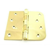 Hager BB181643EA 4 x 4 in. Right Hand Square by 0.625 in. Radius Full Mortise Residential Weight Ball Bearing Hinge, No. 070306 Bright Brass