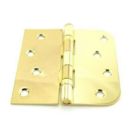 Hager BB181643EA 4 x 4 in. Right Hand Square by 0.625 in. Radius Full Mortise Residential Weight Ball Bearing Hinge, No. 070306 Bright Brass