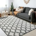 thumbnail image 5 of AllWays Plaza Plush Area Rug 4x6 Feet High Pile Rugs for Living Room, Ultra Soft Indoor Carpet for Bedroom, Kids Room, Playroom, Home Decor, Geometric, White/Black, 5 of 9