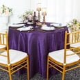 thumbnail image 1 of Wedding Linens Inc. 108" Seamless Round Crushed Taffeta Tablecloth Crinkle Taffeta Tablecloths - Eggplant, 1 of 1