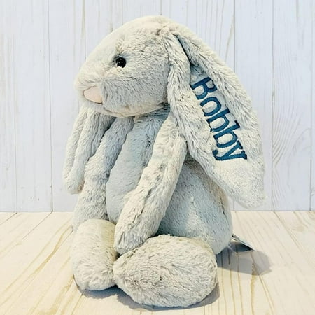 Personalized Plush Bunny Custom Hand Embroidered Name Plush Bunny Toy Children'S First Easter Gift For Boys And Girls