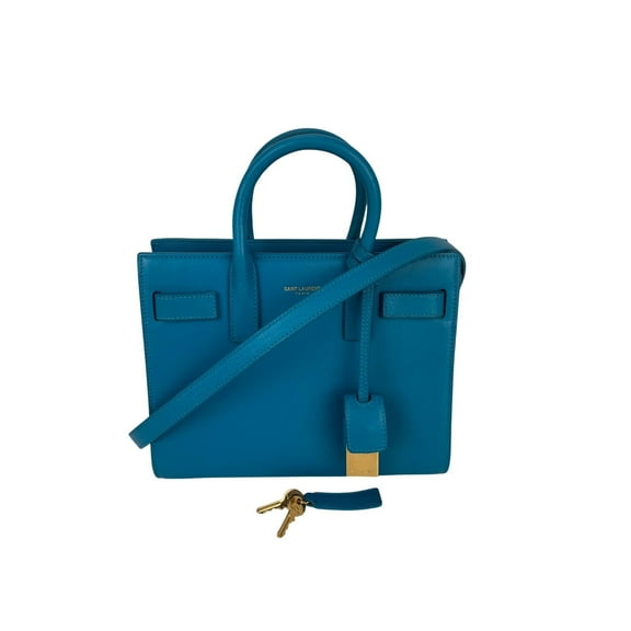 Pre-Owned Saint Laurent Sac De Jour Blue Leather Crossbody Bag