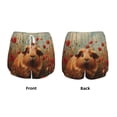 thumbnail image 3 of Balery Rose Cute Guinea Pig Pattern Women's Running Shorts with Liner 2 Pockets Elastic Workout Athletic Gym Yoga Shorts-Small, 3 of 7