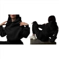 thumbnail image 2 of Conjunto de 2 Piezas para Mujer: Sudadera con Capucha de Gran Tamaño, Pantalones Deportivos Y2K, Ropa de Otoño Negro L, 2 of 6