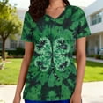 thumbnail image 2 of Kilaqueen St. Patrick's Print Scrubs for Women Short Sleeve V Neck Medical Nursing Shirts with Pockets, 2 of 6