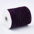 thumbnail image 2 of 1Roll Single Face Velvet Ribbon Purple 3/8 inch(9.5~10mm) 50yards/roll(45.72m/roll), 2 of 3