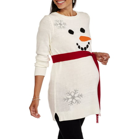 Maternity Snowman Christmas Sweater Tunic - Walmart.com