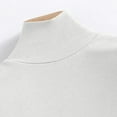 thumbnail image 6 of QIUOMBBP Women's Mock Neck Half Sleeve Shirts Ribbed Knit Slim Fit Basic Tee Casual Comfy Simple Tops White M, 6 of 7