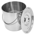 thumbnail image 2 of Stainless Steel Bucket Milk Pail With Lid And Handle Metal Compost Bucket Kitchen Compost Bin Food Scrap Slop Bucket Metal Pail For Kitchen Food Waste Silver, 2 of 8