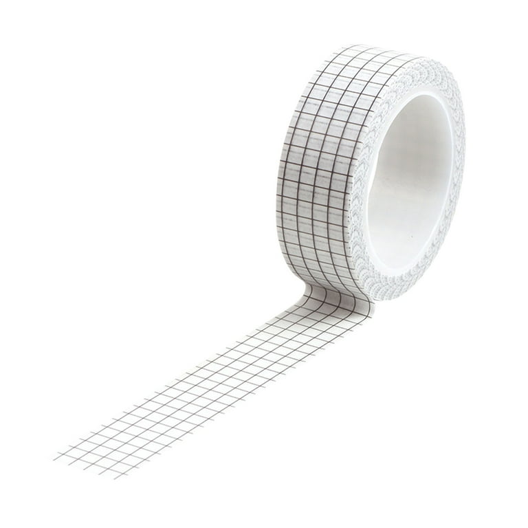 Solid Color Grid Washi Tape - White